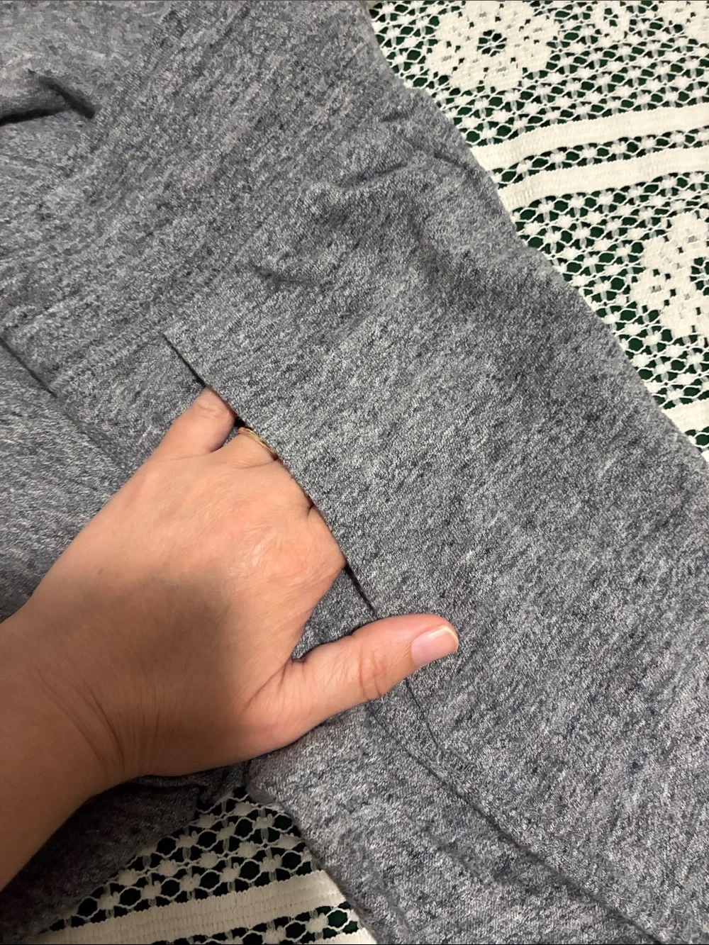 Nike Cropped Gray Heather Joggers with White Logo